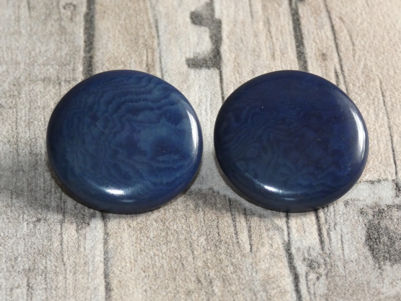 Náušnice tagua (zapichovací, tmavě modré)