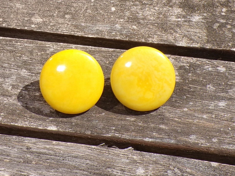 Náušnice tagua (zapichovací, žluté)