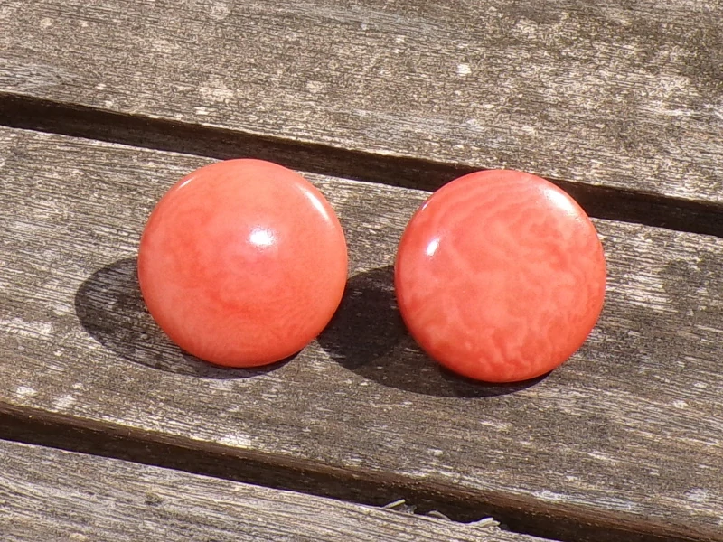 Náušnice tagua (zapichovací, lososové)