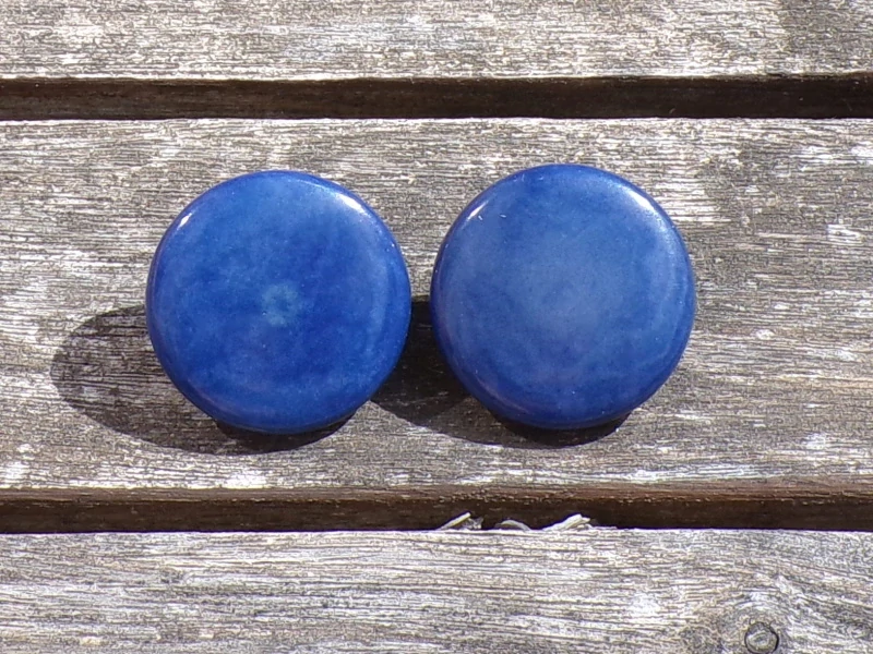 Náušnice tagua (zapichovací, modré)
