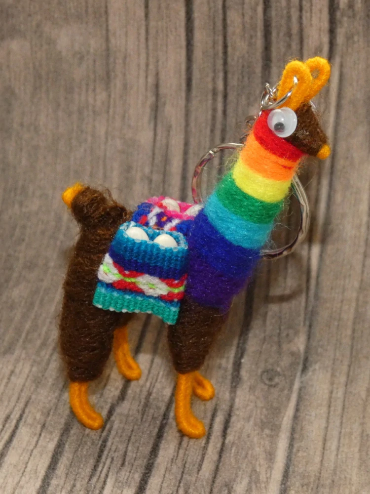 Přívěsek na klíče (lama, duhová II)