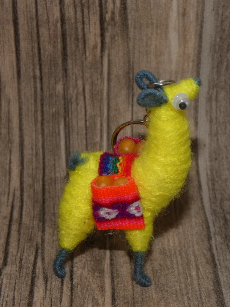 Přívěsek na klíče (lama, žlutá)