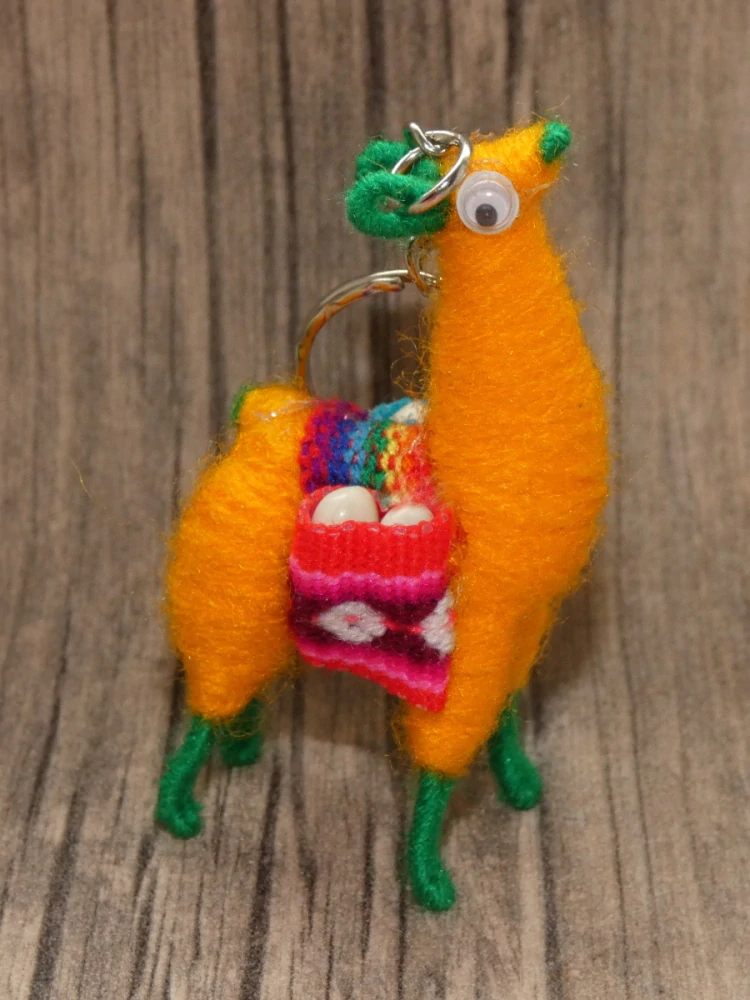 Přívěsek na klíče (lama, žlutá I)
