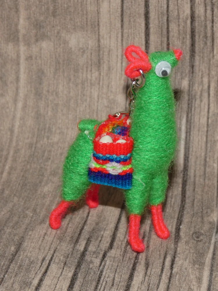 Přívěsek na klíče (lama, zelená)