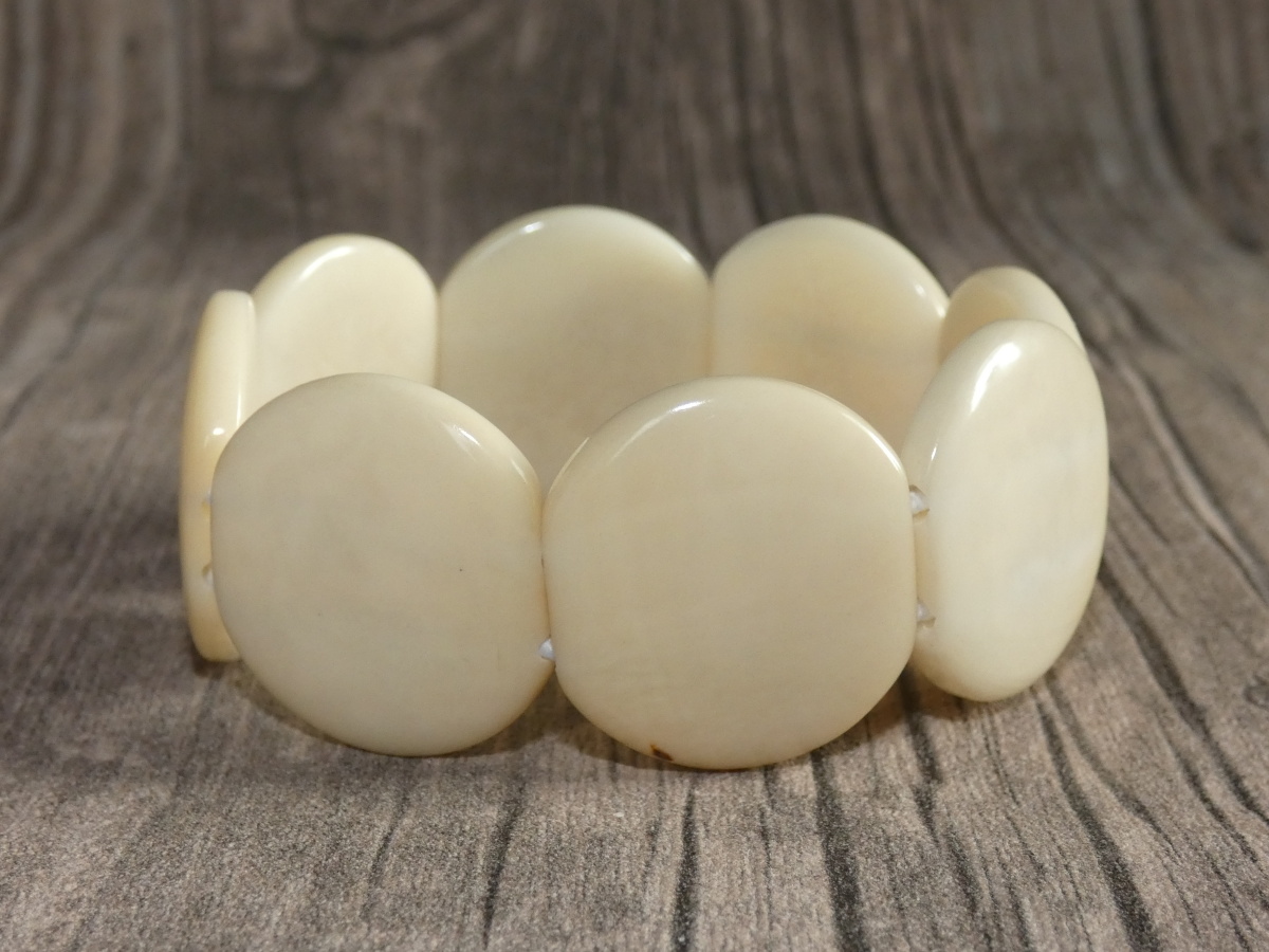 Náramek tagua (přírodní, kolečka)