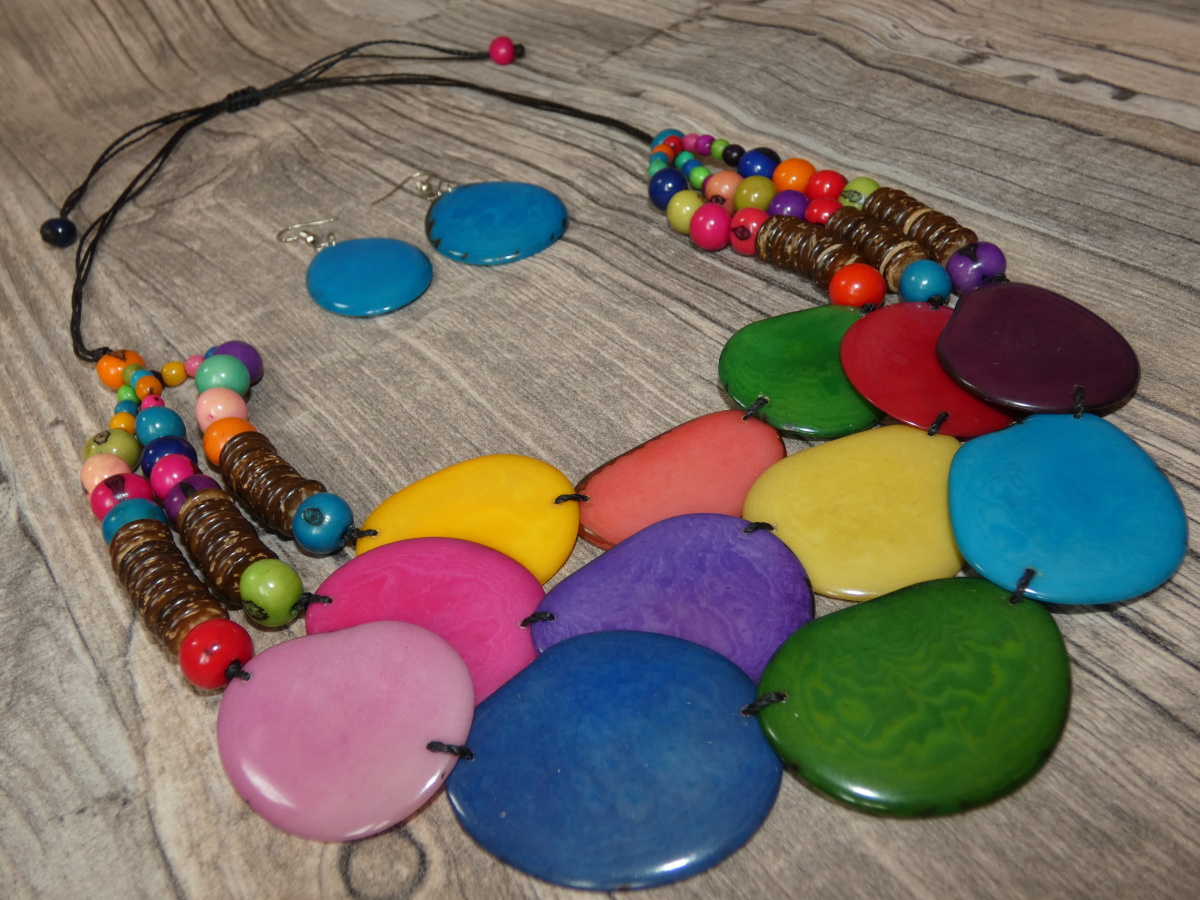Set náhrdelník a náušnice (tagua IV)