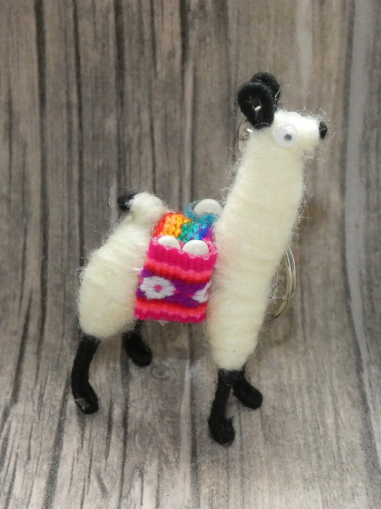 Přívěsek na klíče (lama, bílá)