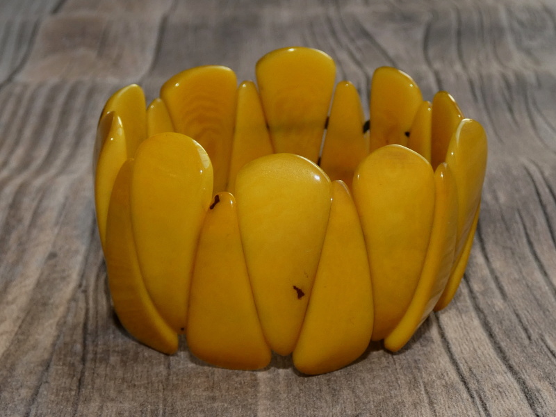 Náramek tagua (kapky, žluté)