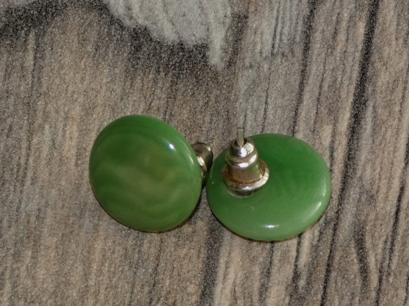 Náušnice tagua (malé, zapichovací, zelené)