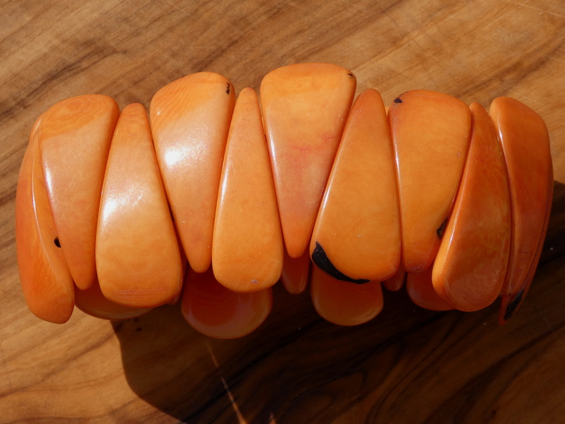 Náramek tagua (kapky, světle oranžové)