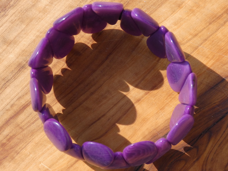 Náramek tagua (kapky, fialové)