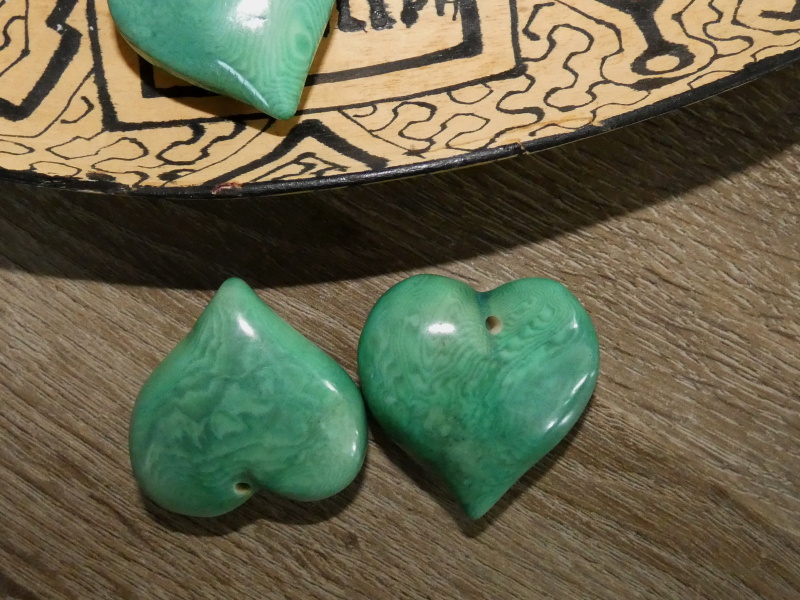 Tagua srdíčko (buclaté, aqua)