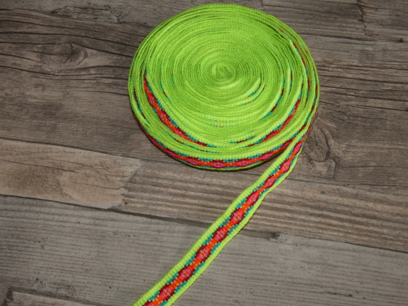 Pásek/lem (svítivě zelený I, 1,5 cm, 1 m)