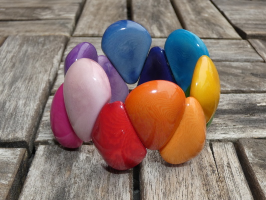 Náramek tagua slzy (duha)