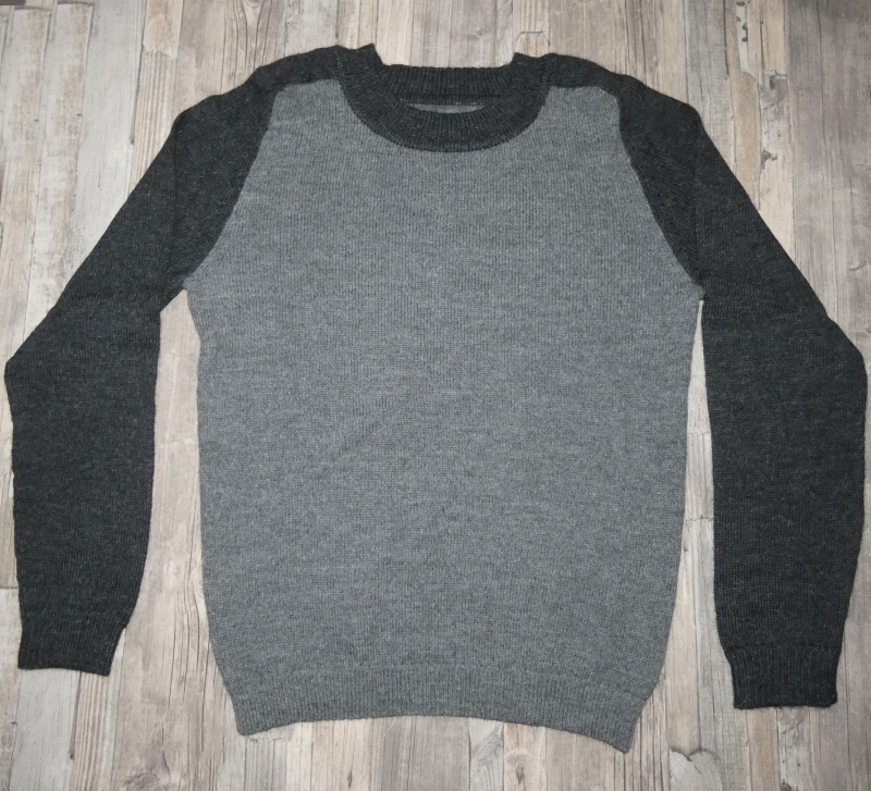 Svetr 100% lamí vlna (pánský, šedý, L)