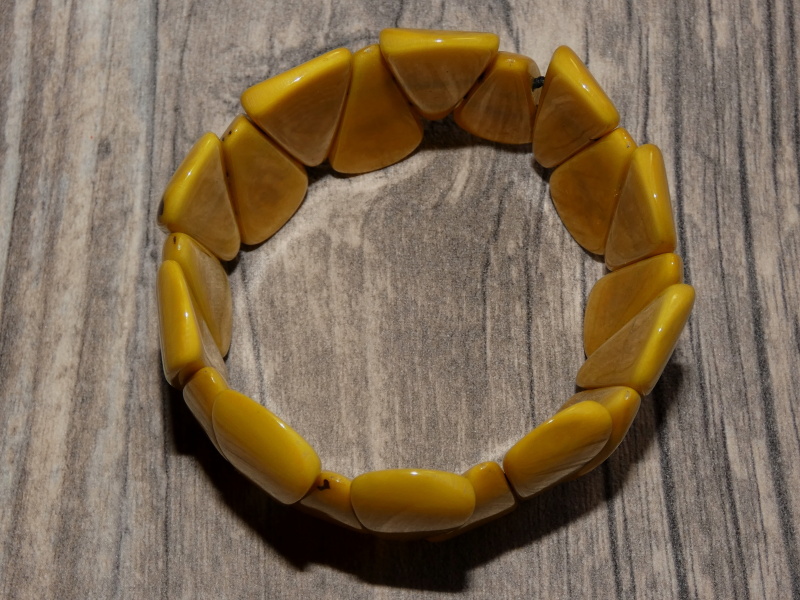 Náramek tagua (kapky, žluté)