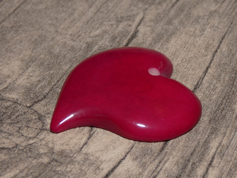 Tagua - srdíčko (designové, růžové)