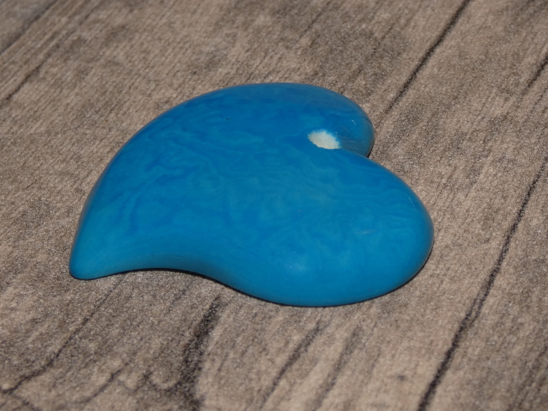 Tagua - srdíčko (designové, tyrkysové)