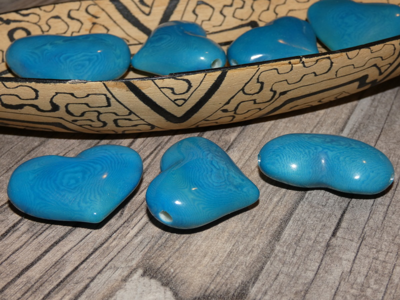 Tagua srdíčko (buclaté, tyrkysové, skrz)