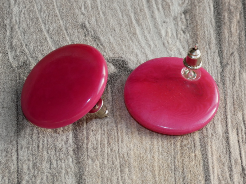 Náušnice tagua (zapichovací, růžové)