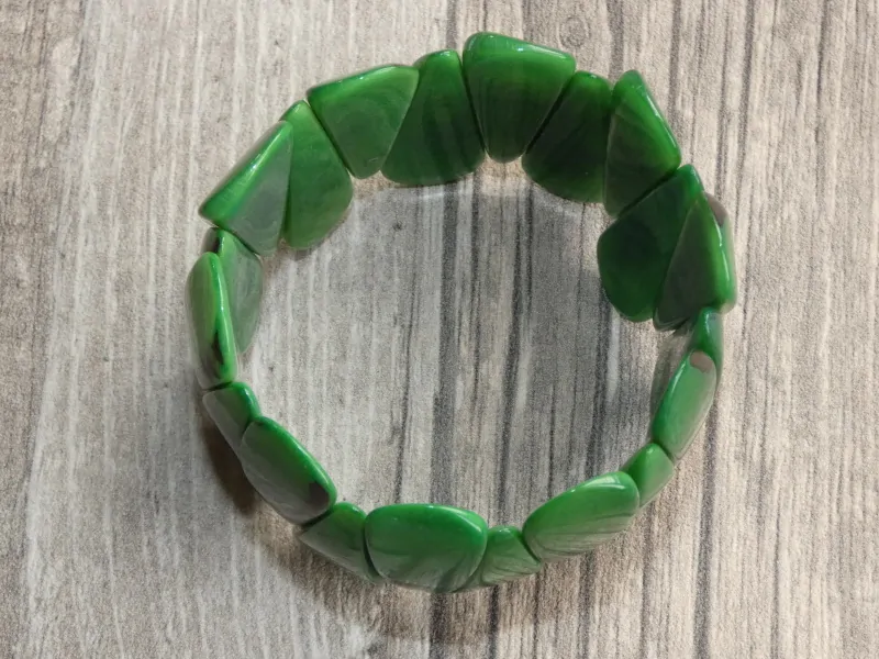 Náramek tagua (kapky, zelený)