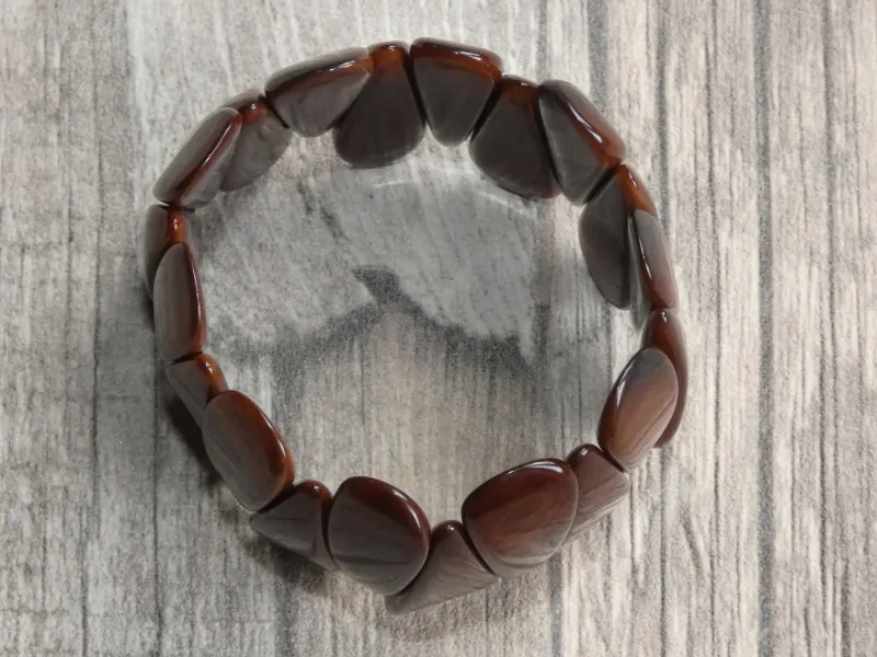Náramek tagua (kapky, hnědý)
