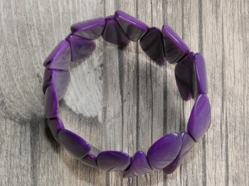 Náramek tagua (úlomky, fialové)
