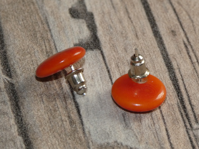 Náušnice tagua (malé, zapichovací, oranžové)