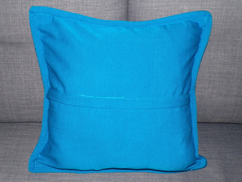 Polštář vyšívaný (jaguár, tyrkysový, 48x48 cm)