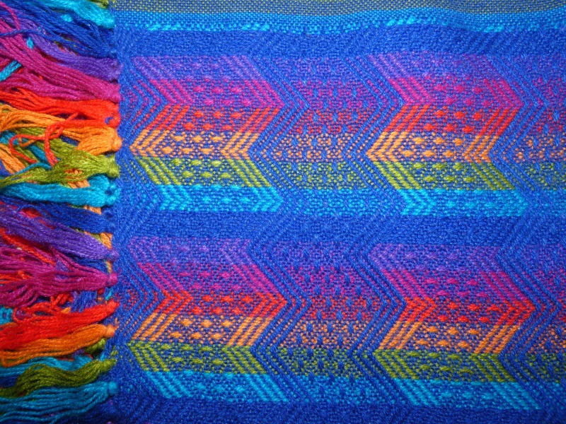Široká šála (lamí vlna, modrá)