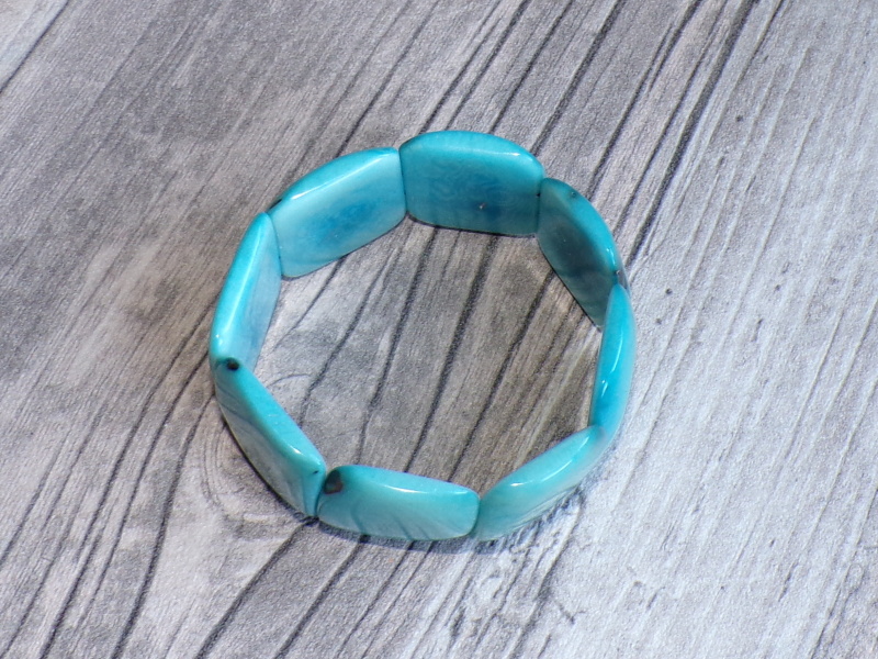 Náramek tagua (bledě modrý)