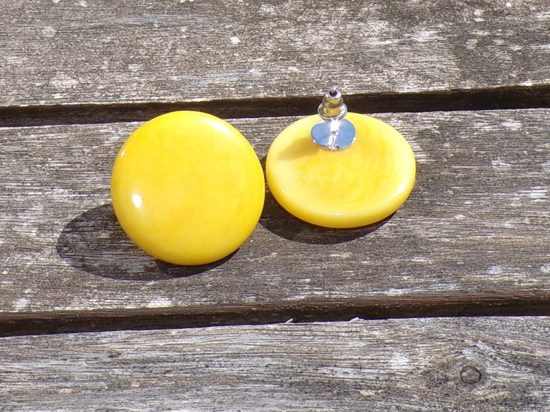 Náušnice tagua (zapichovací, žluté)