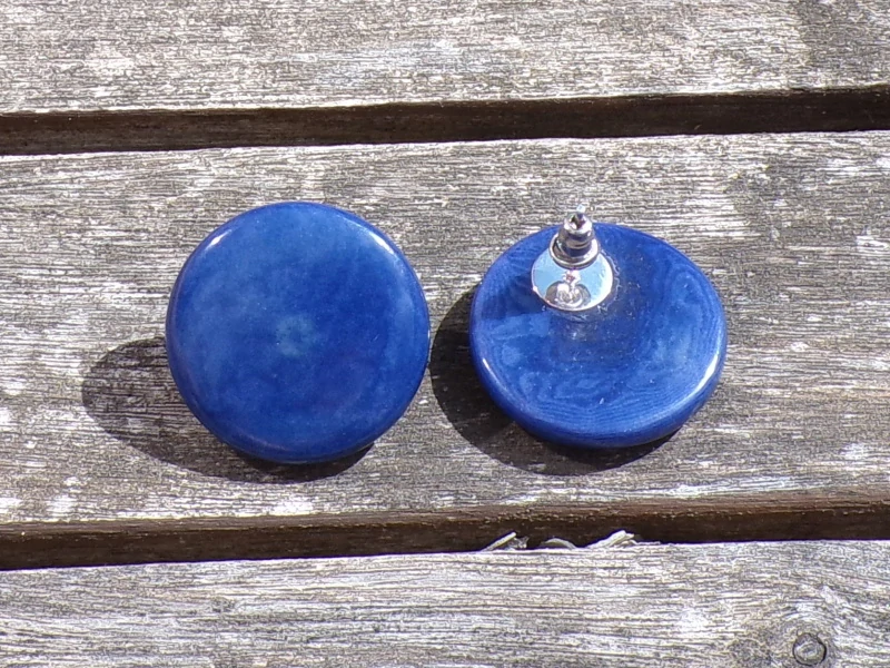 Náušnice tagua (zapichovací, modré)