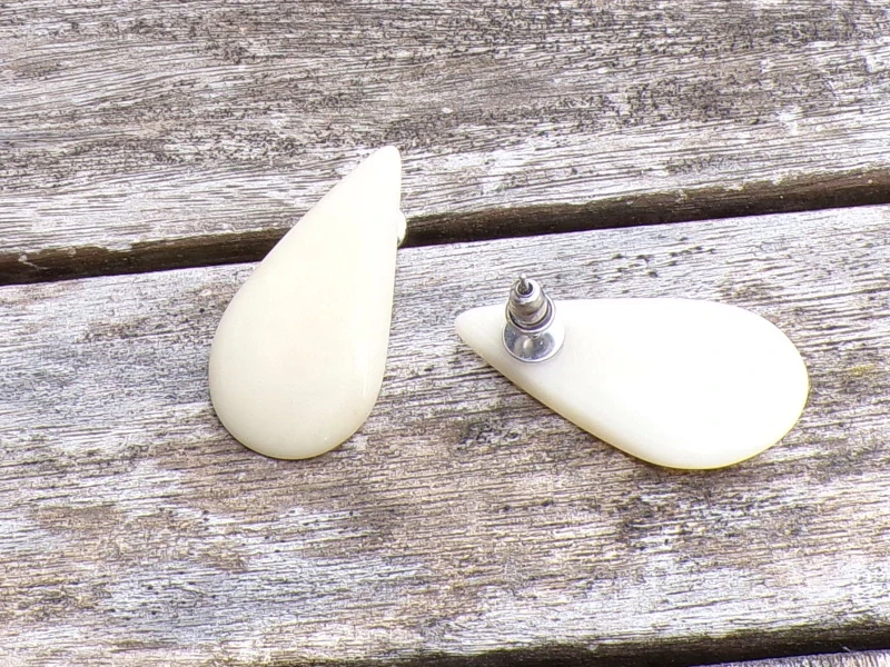Náušnice tagua (slzičky, zapichovací, přírodní)