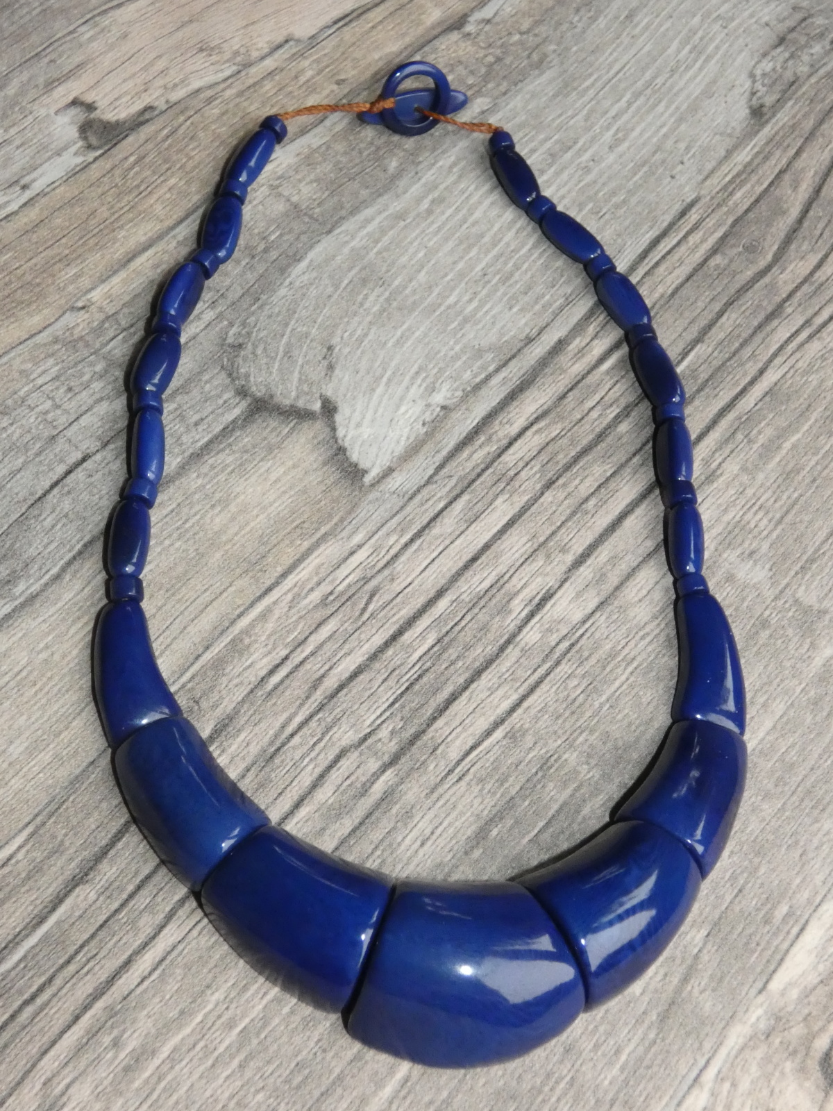 Náhrdelník (tagua, modrý)