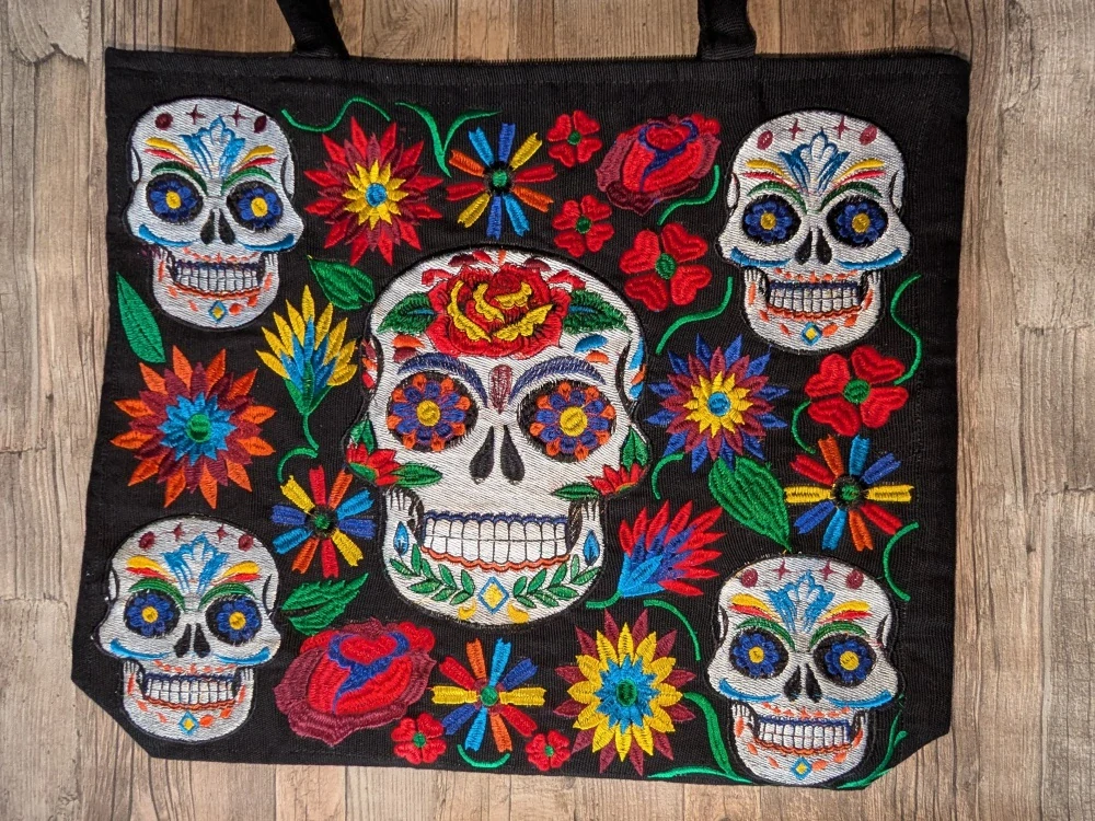 Taška přes rameno (calavera, barevná I)
