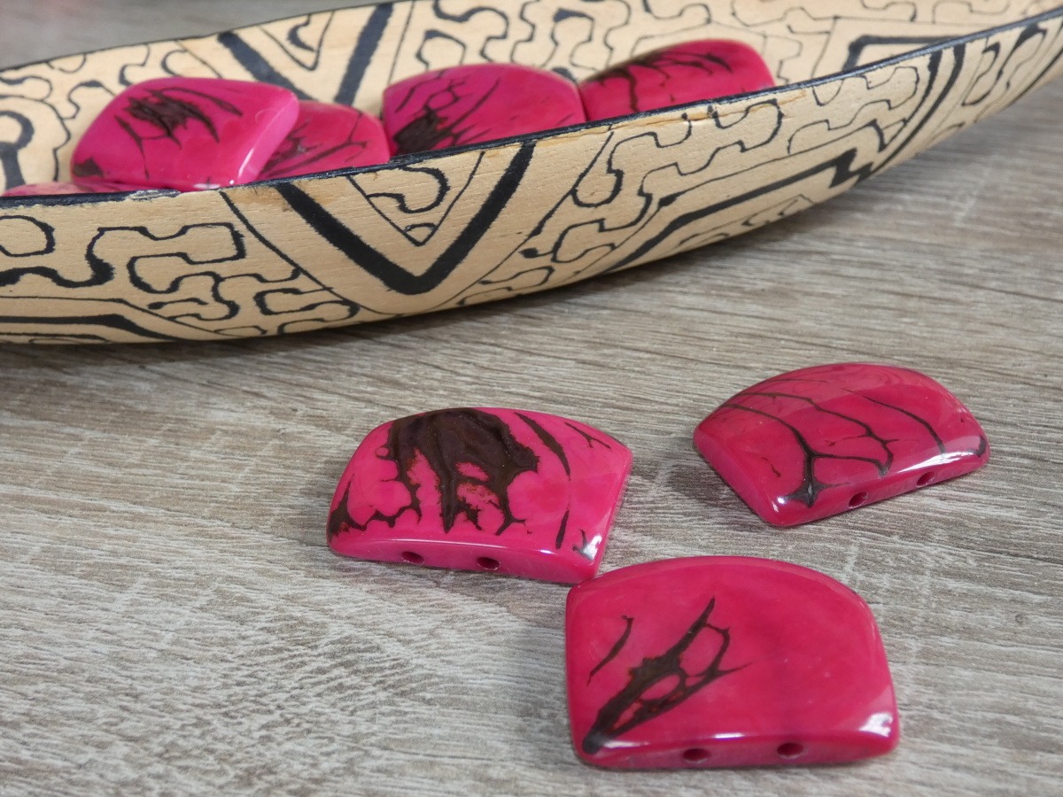 Tagua obdélník (růžový I, 2 dírky)