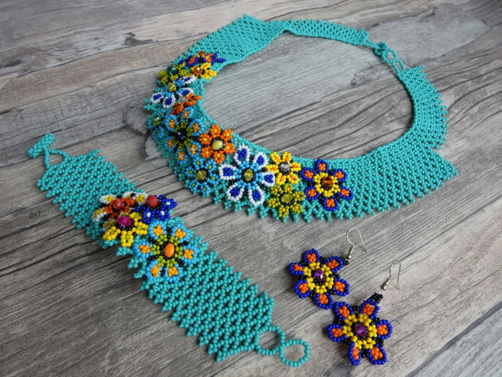 Set kytičky Mexiko (aqua)