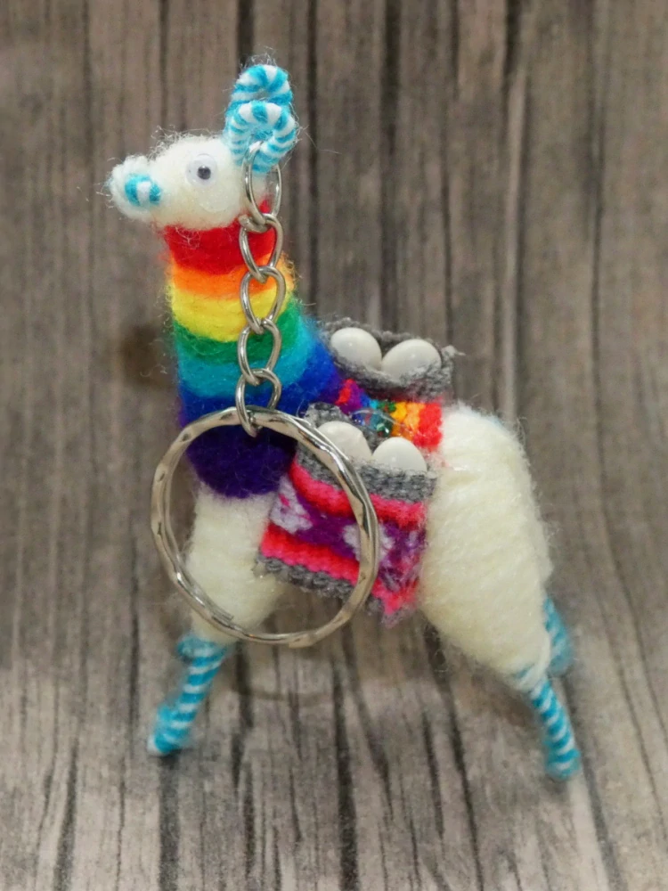 Přívěsek na klíče (lama, duhová I)