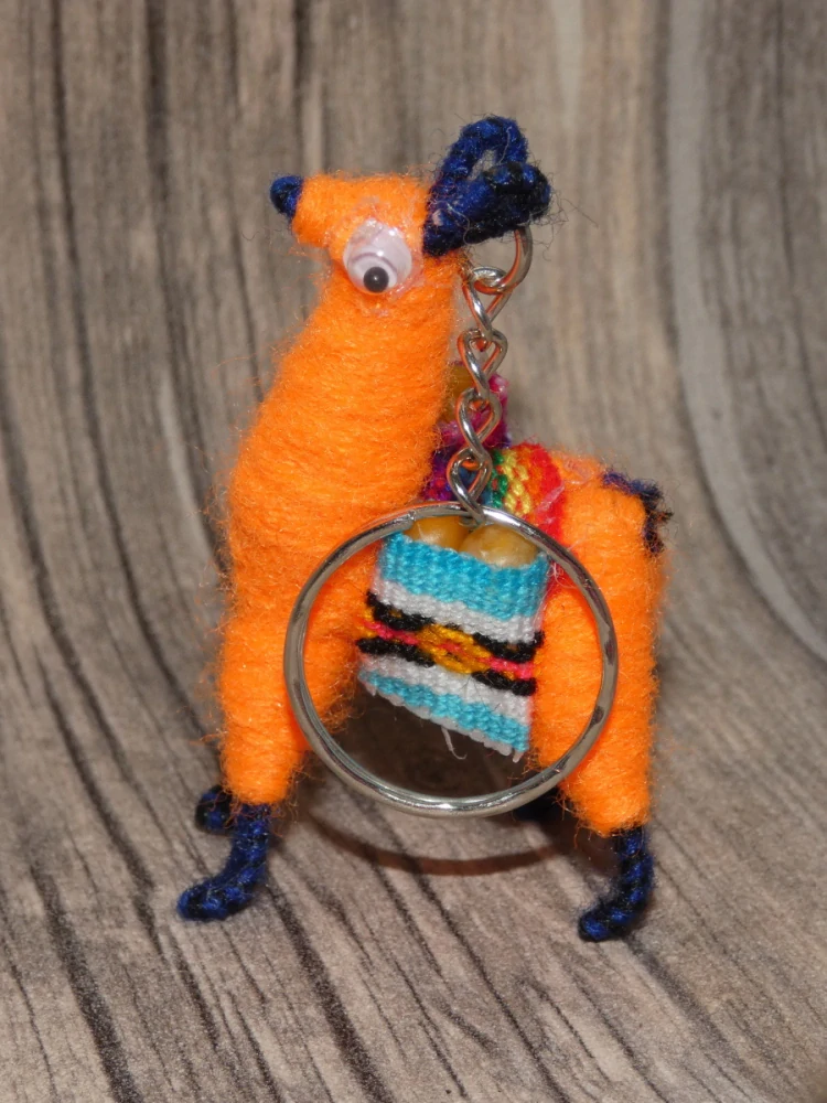 Přívěsek na klíče (lama, oranžová)