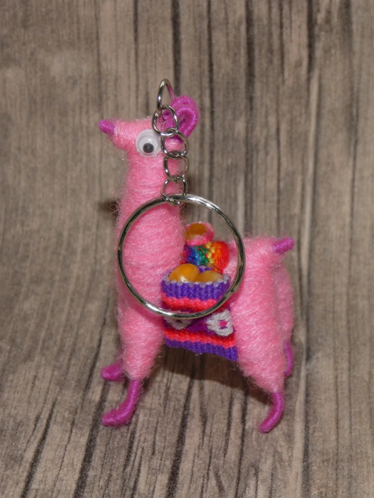 Přívěsek na klíče (lama, růžová)