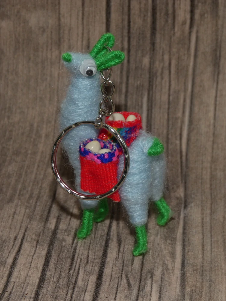 Přívěsek na klíče (lama, světle modrá)