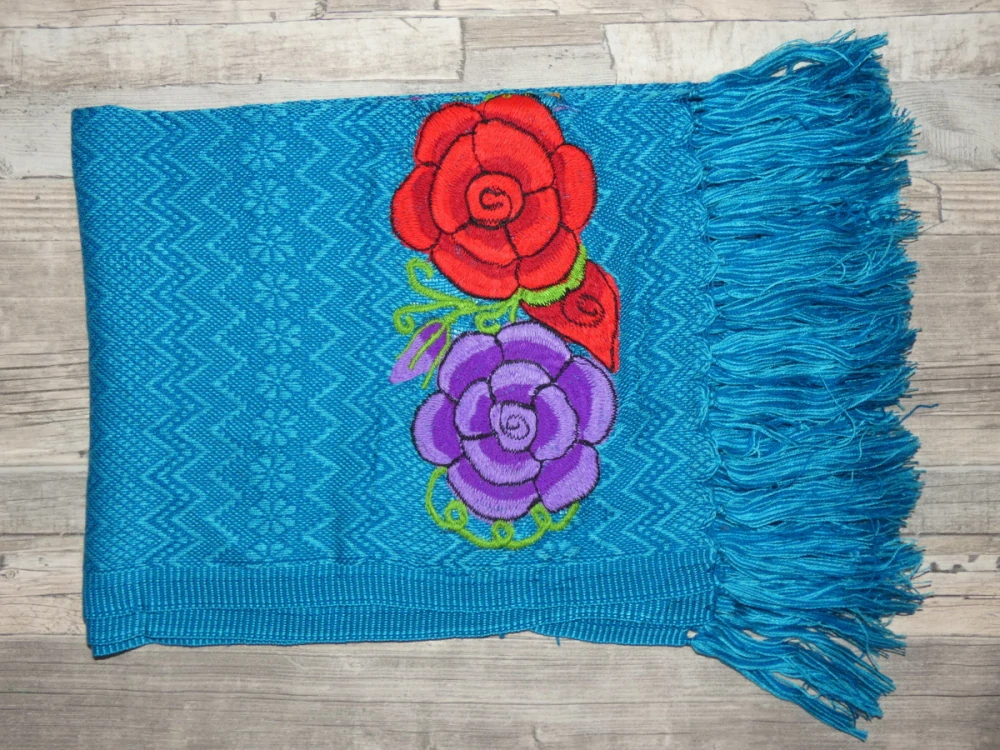 Široká šála/pléd (Mexiko, květy)