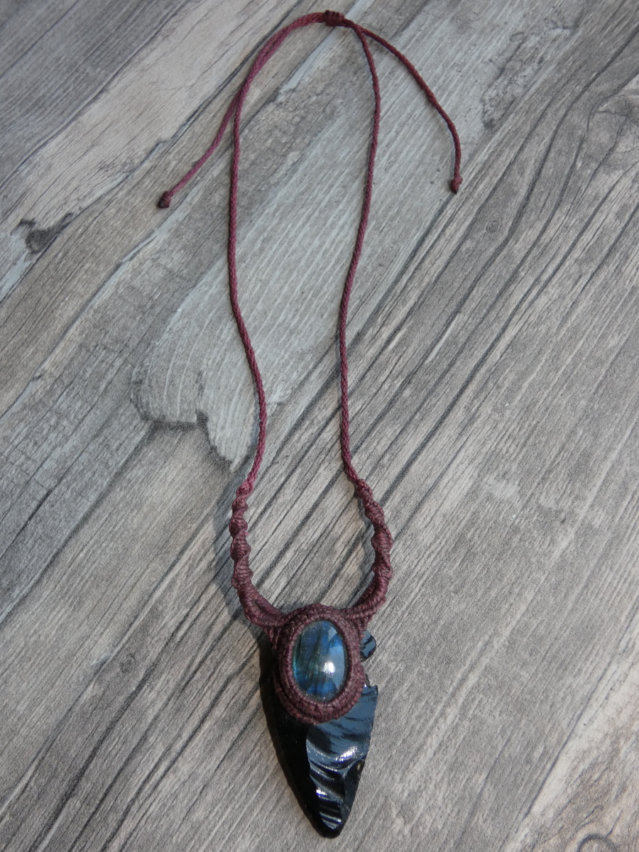 Náhrdelník (obsidián a labradorit)
