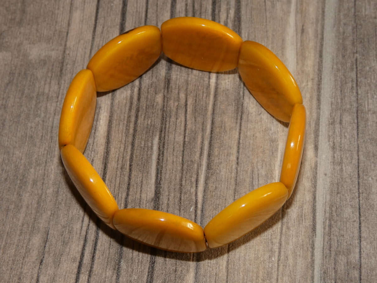 Náramek tagua (žlutý, kolečka)