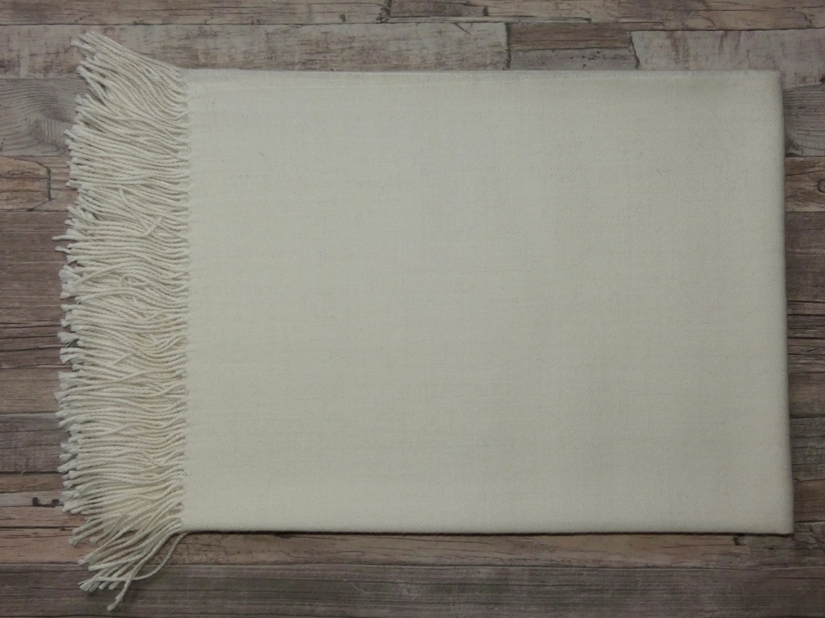 Deka/pléd z lamí vlny (100% baby alpaca, smetanová)