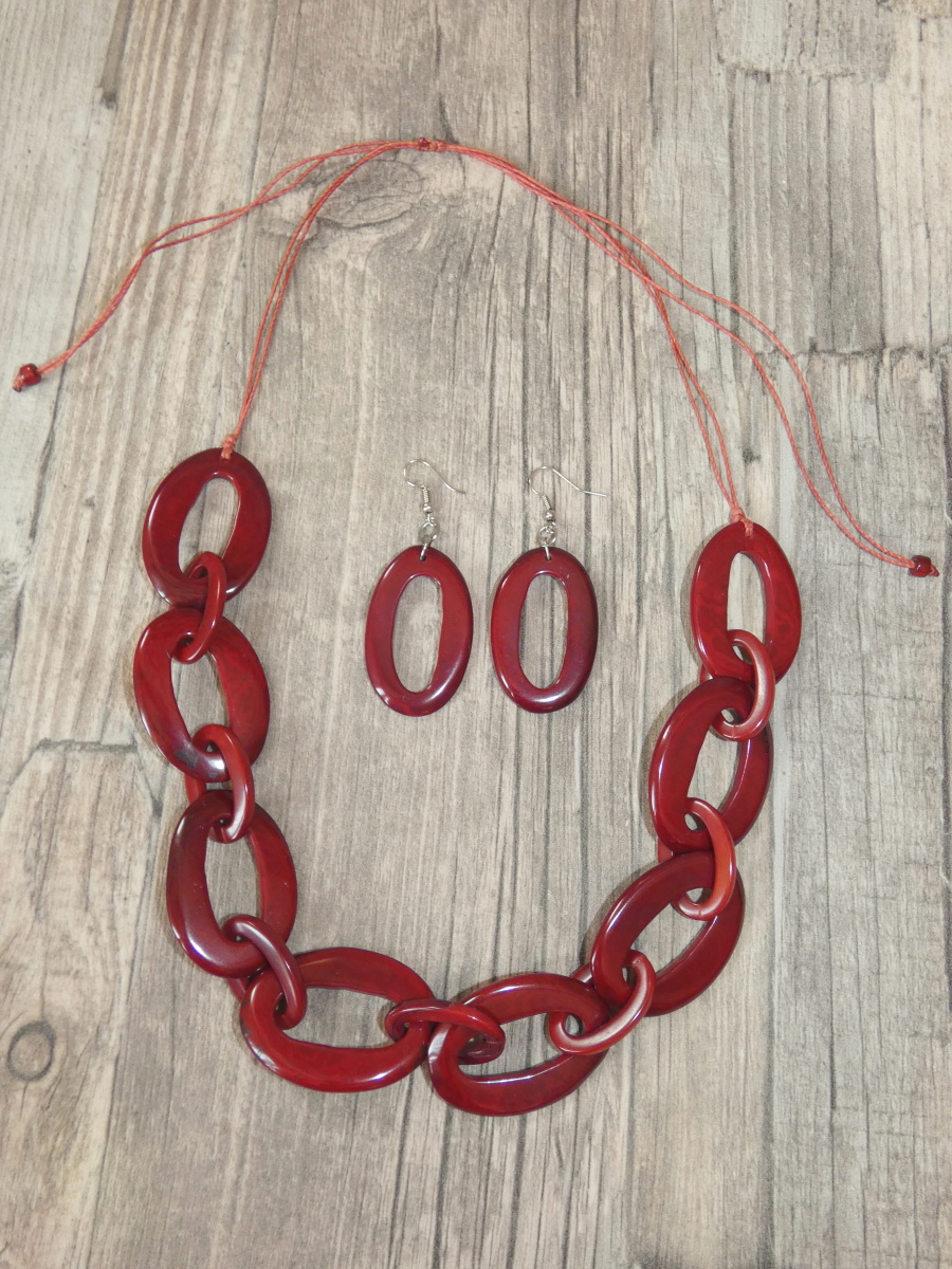 Set náhrdelník a náušnice (tagua I)