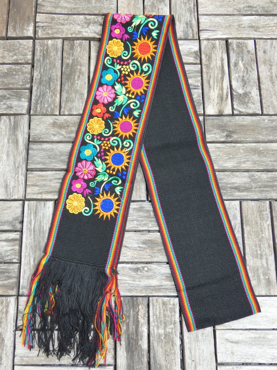 Faja Ekvádor vyšívaná (11 cm, květy)