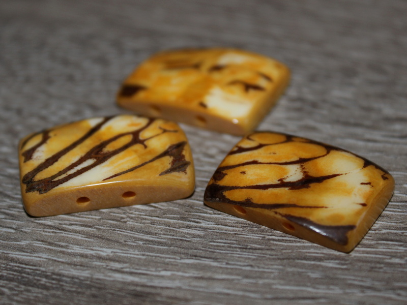 Tagua obdélník (žlutý, 2 dírky)