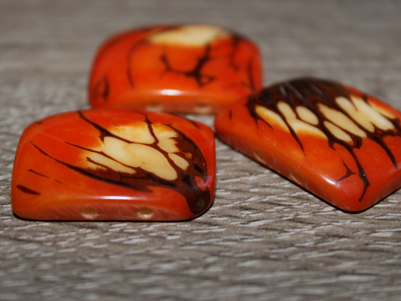 Tagua obdélník (oranžový, 2 dírky)